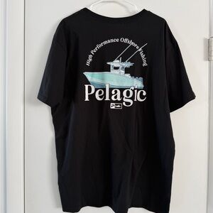 Pelagic High Performance Fishing Tee Shirt Black Logo XXL